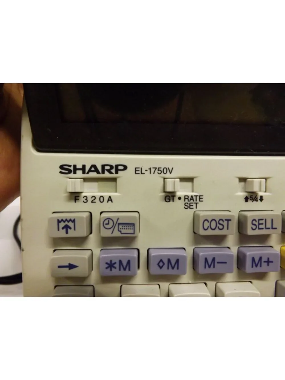 Sharp EL-1750V Printing Calculator W Adapter 12-Digit Display Tax Currency